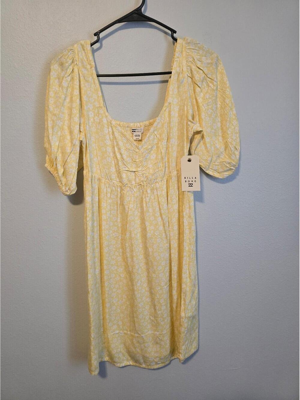 Billabong Yellow Floral Mini Dress - Picture 1 of 6